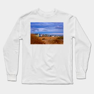 Beach Huts Hengistbury Head Bournemouth Dorset UK Long Sleeve T-Shirt